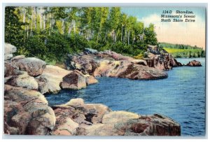 1940 Shoreline Minnesota's Scenic North Shore Drive Duluth Minnesota MN Postcard