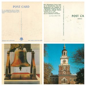 Lot of 2 Liberty Bell & Independence Hall Philadelphia Phila Philly Postcard 