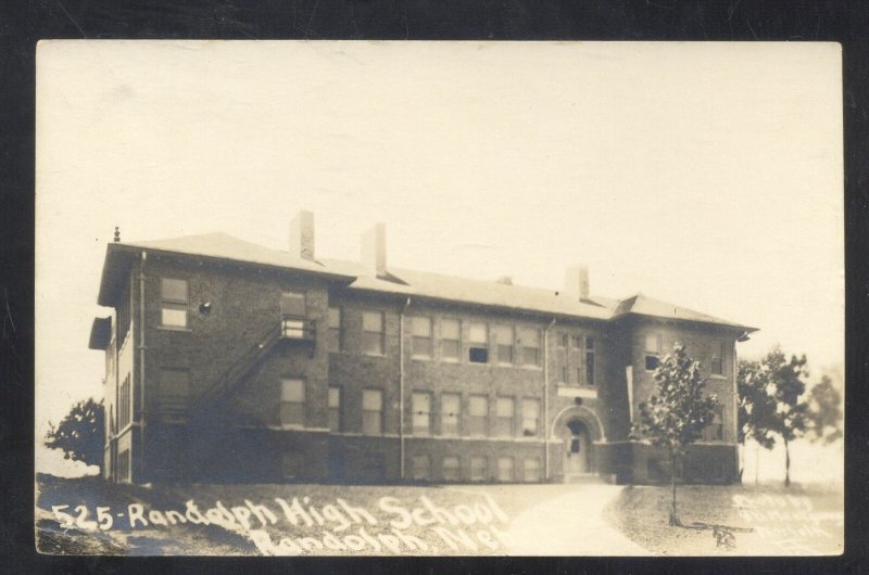 RPPC RANDOLPH NEBRASKA RANDOLPH HIGH SCHOOL VINTAGE REAL PHOTO POSTCARD