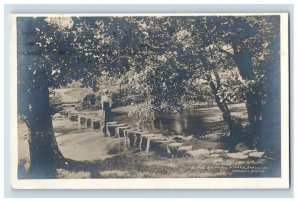 c1910 RPPC Stepping Stones Ambleside. Postcard F81E