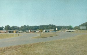 Postcard Traffic Circle Entering Henderson Texas TX Color By Lee Caskey