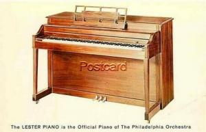 Advertising Postcard, Piano, Lester Betsy Ross Spinet, Model 46 in Walnut