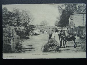 Hampshire - Man & Donkey at BROADLANDS ROMSEY The River Test c1920s Postcard