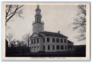 Avon Connecticut Postcard Congregational Church Exterior c1920 Vintage Antique