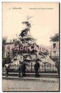 Postcard Old Abbeville Amiral Courbet Monument