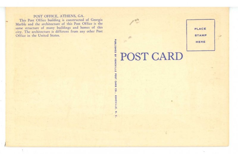 GA - Athens. US Post Office at Night