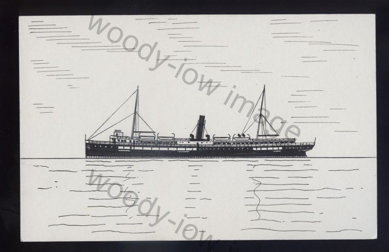 pen047 - Original Pen & Ink Postcard - Pacific SN Co Liner - Chiloe , built 1882