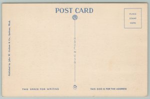 Spokane Washington~Mount Spokane~1940s Linen Postcard