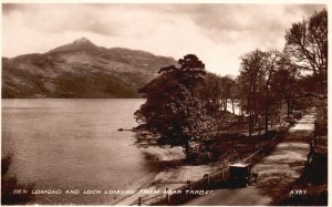 Vintage Postcard 1920's Ben Lomond And Loch Walking Trail Shoreline Near Tarbet