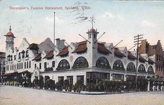 Washington Spokane Davenport's Famous Restaurant 1908