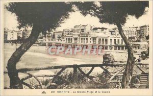 Old Postcard Biarritz La Grande Plage and the Casino