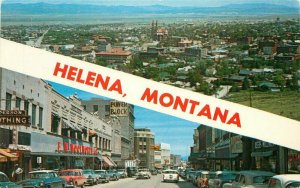 Automobiles Helena Montana Birdseye View Ellis Postcard 11680