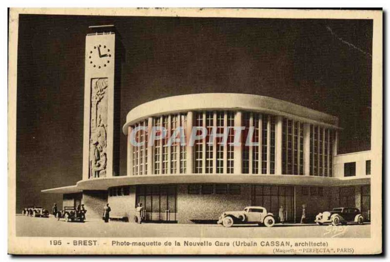 Postcard Old Brest Photo Marquette New Station