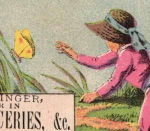 1880s John Disinger Family Groceries Butterfly Children Lot Of 4 F130