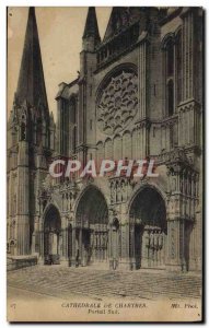 Old Postcard Chartres Cathedrale The South Gate