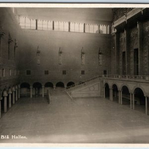 c1910s Stockholm, Sweden City Hall Blue RPPC Bla Hallen Photo Erik Lindh A150