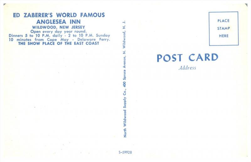 13453  New Jersey Wildwood     Ed Zaeberer's Anglesea Restaurant