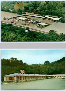 2 Postcards CHARLESTON, West Virginia WV ~ Roadside GOOD'S MOTEL Gas Station