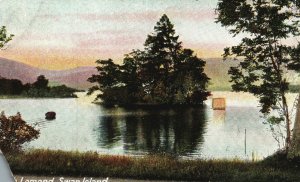 Vintage Postcard 1910's Swan Island Loch Lomond Trossachs Scotland UK