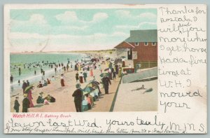 Watch Hill Rhode Island~Bathing Beach~c1905 Postcard