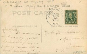 1908 Warren County New York 13th Lake Elizabeth Point RPPC Photo Postcard 5181