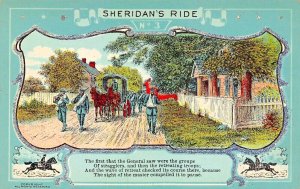 CIVIL WAR GENERAL SHERIDAN'S RIDE~SHENANDOAH VALLEY VIRGINIA-#3 SERIES POSTCARD