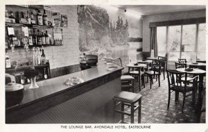 Avondale Hotel Eastbourne Lounge Bar Alcohol Real Photo Postcard