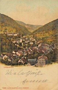 LANGENBRUCK SWITZERLAND~PANORAMA~1902 M HEINZELMANN TINTED PHOTO POSTCARD