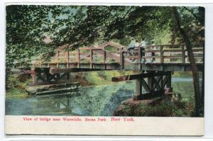 Bridge Near Waterfalls Bronx Park New York City 1910c postcard