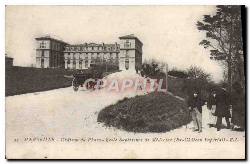 Old Postcard Chateau du Pharo Marseille Superior School of Medicine Ex Imperi...