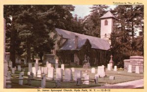 Vintage Postcard 1947 St. James Episcopal Church Hyde Park New York NY Religious