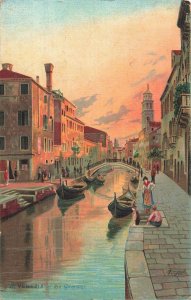 Vintage Venice Rio Giardini Postcard Divided Back Italy 1907-1915