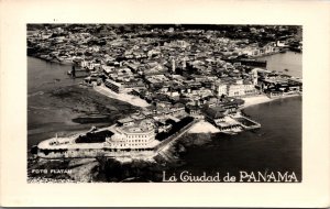 Real Photo Postcard Aerial View La Ciudad de Panama