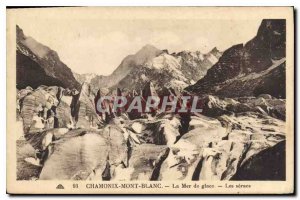 Old Postcard Chamonix Sea ice the seracs