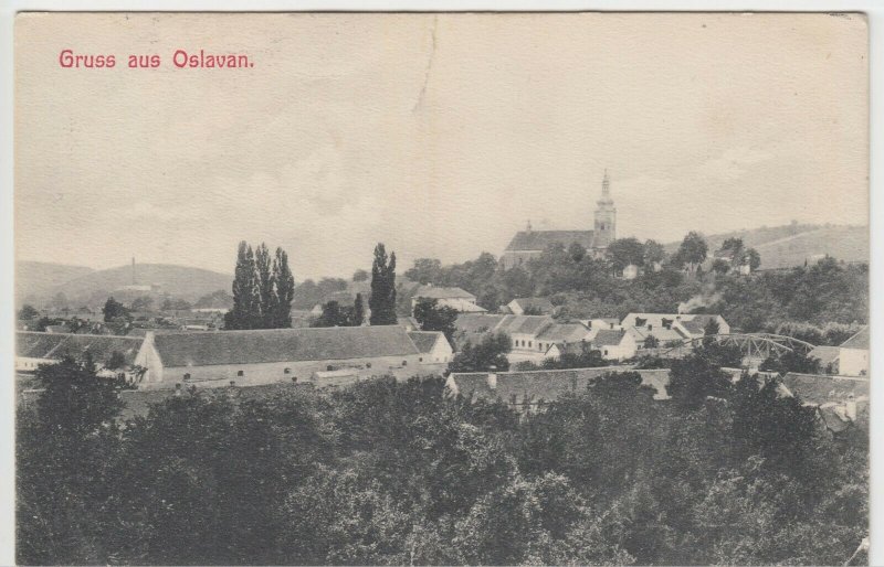 Slovakia; Gruss Aus Oslavan PPC, To DH Nicholls, Worcester, c 1910's 