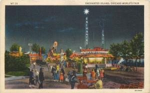 1933 Night Lights Enchanted Island Chicago Worlds Fair Rigot Teich 12043