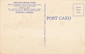 Sheldon's Motor Court Motel - Keysville VA, Virginia - Roadside - Linen