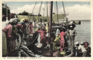 curacao, D.W.I., WILLEMSTAD, Sailboat bringing Fish (1930s) Sunny Isle No. 52 (1