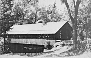 BRATTLEBORO VERMONT-COVERED BRIDGE REAL PHOTO POSTCARD