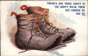 A/s Rey Regent Pub Worn Boots Shoes c1910 Vintage Postcard