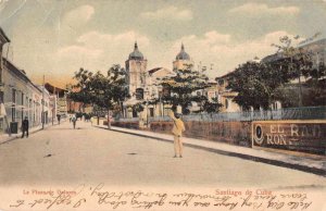 Santiago de Cuba Cuba La Plaza de Delores Street Scene Vintage Postcard AA5011 