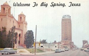 BIG SPRING, Texas TX  STREET SCENE  Williams Typewriter~Auditorium~50's Cars