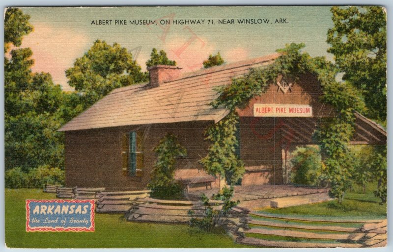 c1940s Winslow, Ark Albert Pike Museum Masonic Freemasonry 33rd Grandmaster A201