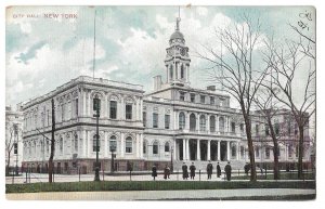 City Hall, New York mailed 1906 Undivided Back Post Card Scott 300