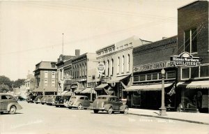 Postcard RPPC 1940s Illinois Aledo 7th Street automobiles Carlson 23-13605