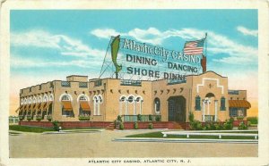 Atlantic City New Jersey Casino roadside Kropp Postcard 21-11293