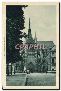 Old Postcard Amiens cathedral door Side