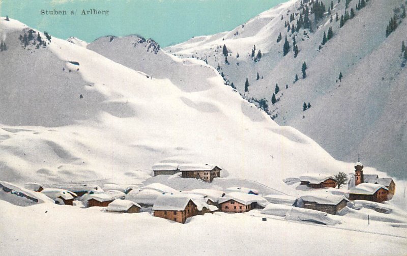 Mountaineering Austria in winter Arlberg 1910