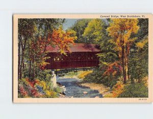 Postcard Covered Bridge Brattleboro Vermont USA