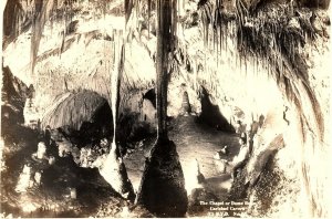 1930s CARLSBAD CAVE NATIONAL MONUMENT NM CHAPEL OR DOME ROOM RPPC POSTCARD P1200